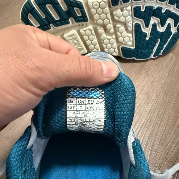 Bondi Leather Women's Gray and Teal Athletic Shoes - Picture 9 of 9